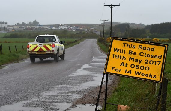 Lairhillock to Portlethen Road at Rothnick, that is currently closed.

Picture by KENNY ELRICK     15/05/2017