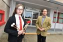 Percussionist Clara Blunsdon with Councillor Martin Greig at Northfield School.
Picture by Colin Rennie