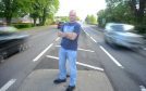 Alves father Alan Taylor is frequently stuck on the traffic island on the A96 in Alves due to busy traffic in both directions.