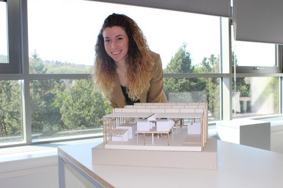 Architecture student Amy Aquilina with her winning design.