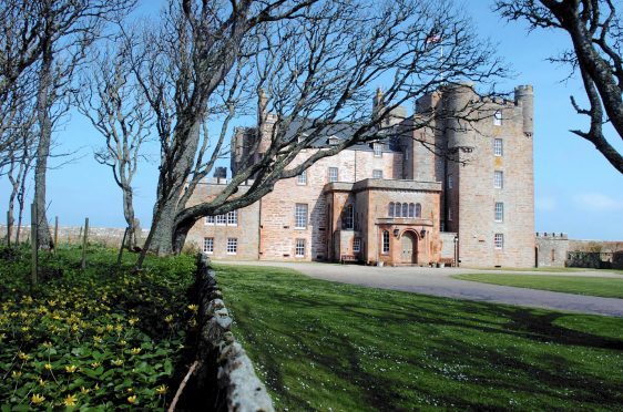 Castle of Mey and part of its garden in Caithness.