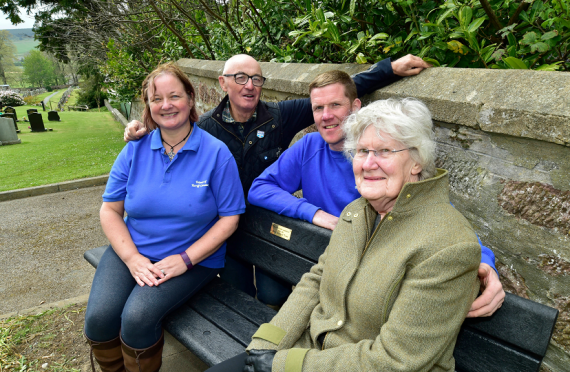 Friends of Turriff Cemetery members Morag Lightning, Brian McAllister, Fraser Watson and Mirren Watson.