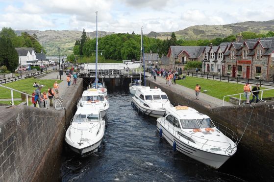 A busy Fort Augustus canal. Picture by Sandy McCook.