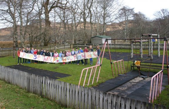 Children from Glenelg pictured in the current playpark