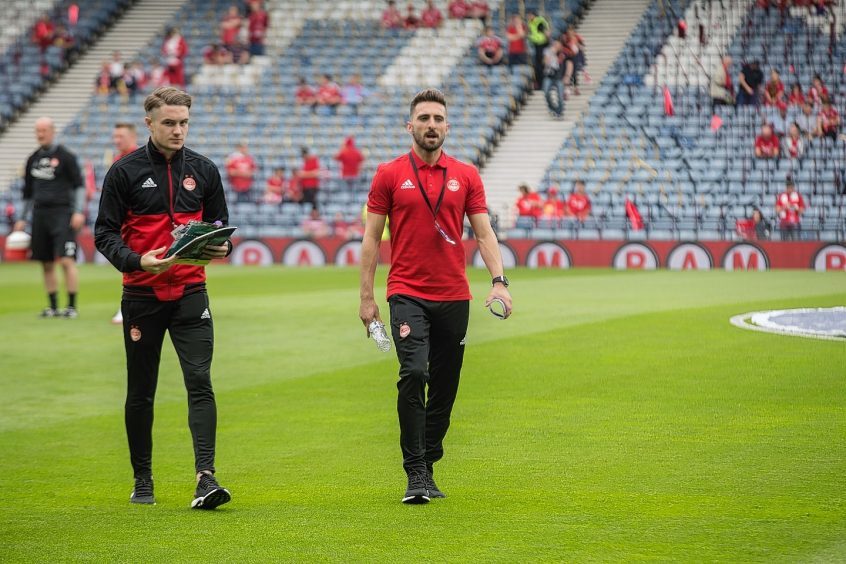 Aberdeen's Ryan Jack in pre-match check