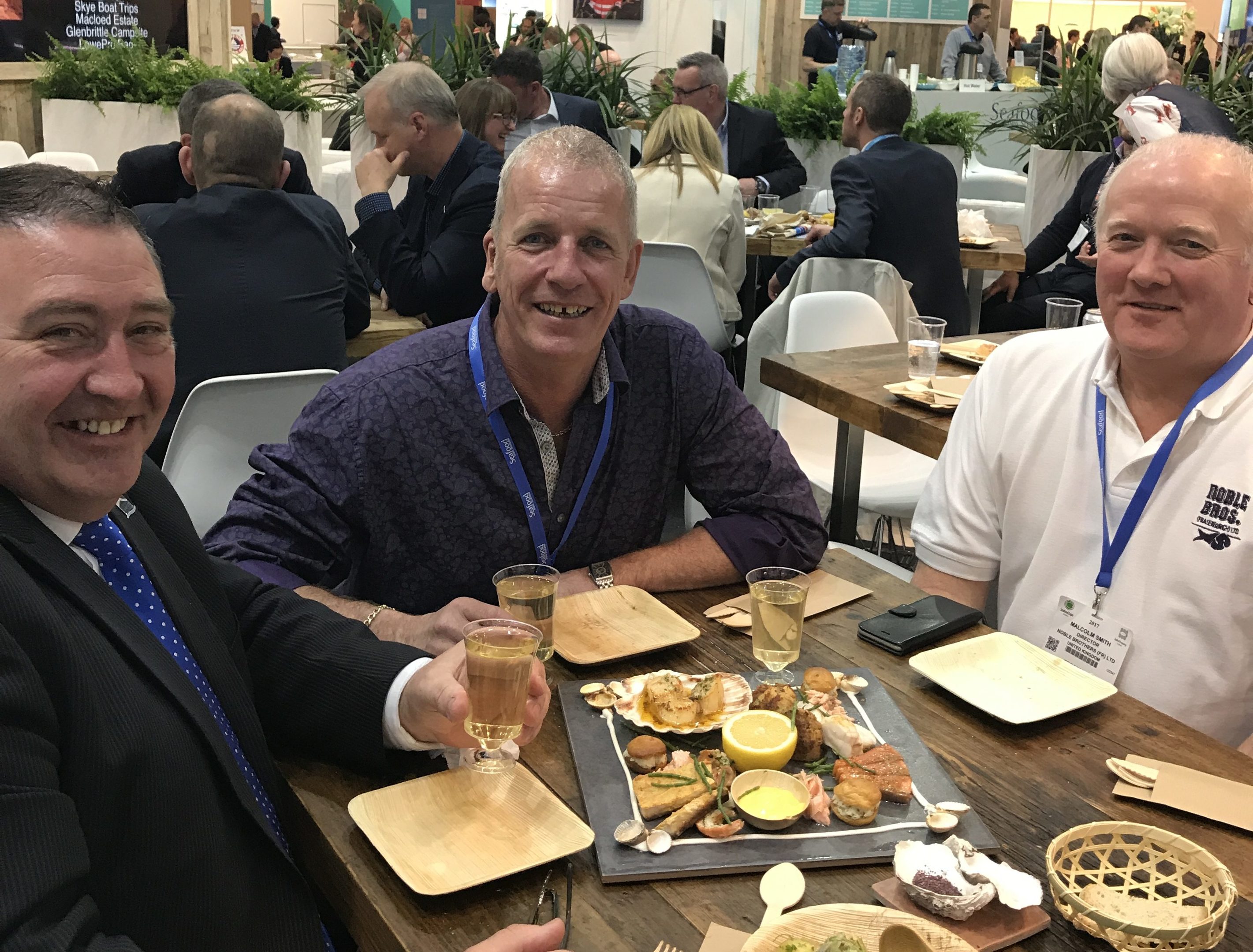 Jimmy at lunch with  association members Alan Downie and Malcom Smith