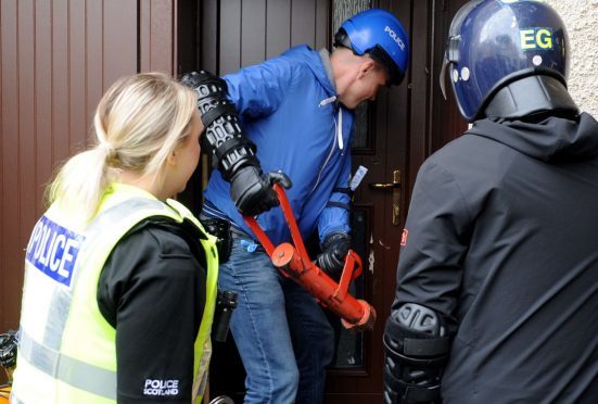 North-east police carry out a drugs raid.