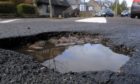 A pothole on Morningside Road in Aberdeen.