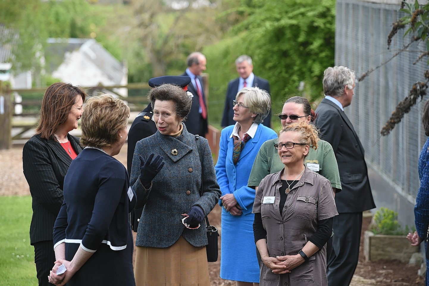 Princess Anne with staff at Cantraybridge College. Pictures by Sandy McCook.