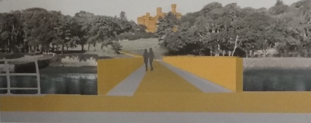 The proposed bridge across the inner harbour to Lews Castle
