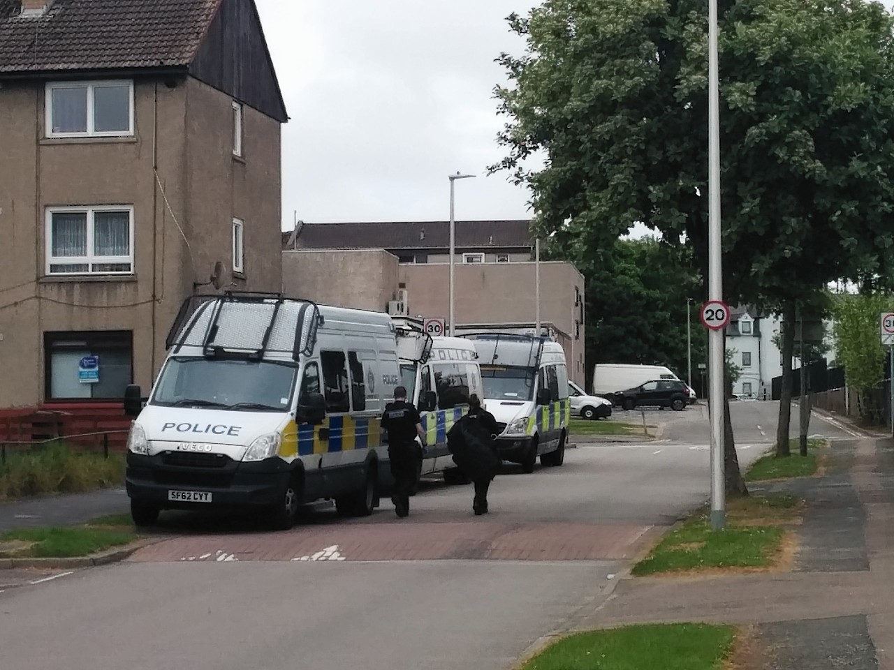 Police presence on Summerhill Road, Aberdeen