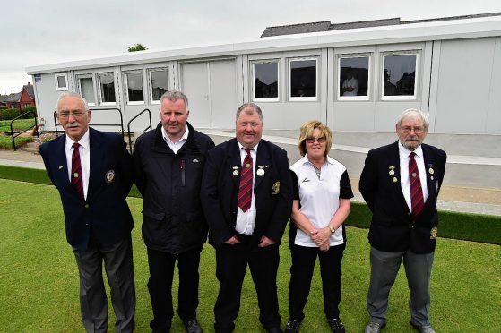 West End Bowling Club officials at their new clubhouse
