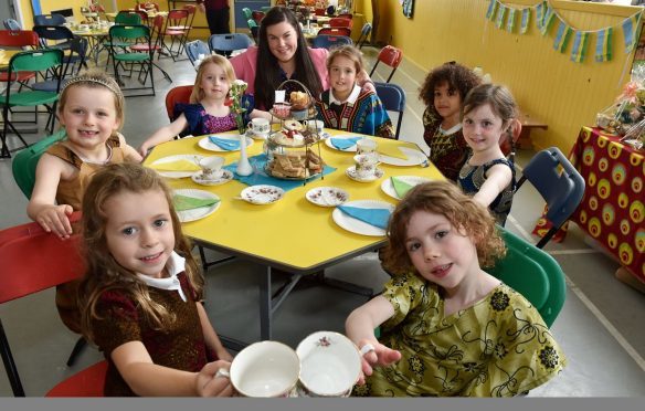 Siobhan Rynne with pupils (clockwise, from front, left) Zoe Stephen, Isabel Camm, Harlow Clarkson, Eve Young, Nyah Isaac, Natalie Mosely and Zoe Speers. (Picture: Colin Rennie)