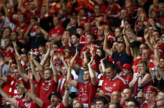 Aberdeen supporters at Hampden Park during last year's Scottish Cup final.