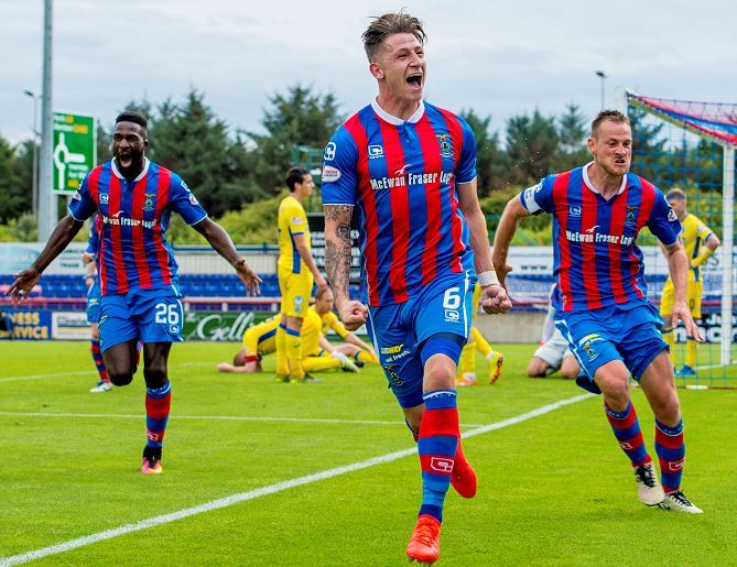 Josh Meekings wheels away after securing Inverness a 2-1 win over St Johnston. (Picture: SNS Group/Bill Murray)