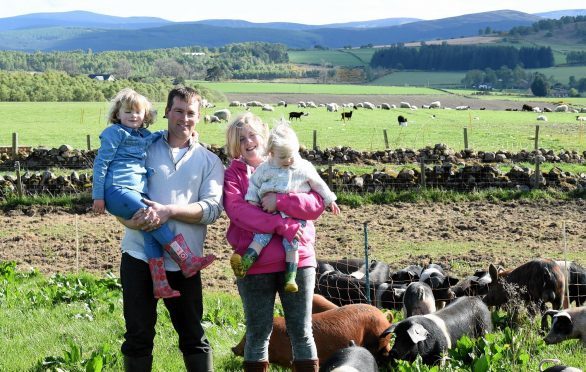 Ahren and Louise Urquhart with daughters Rose, left, and Isla.