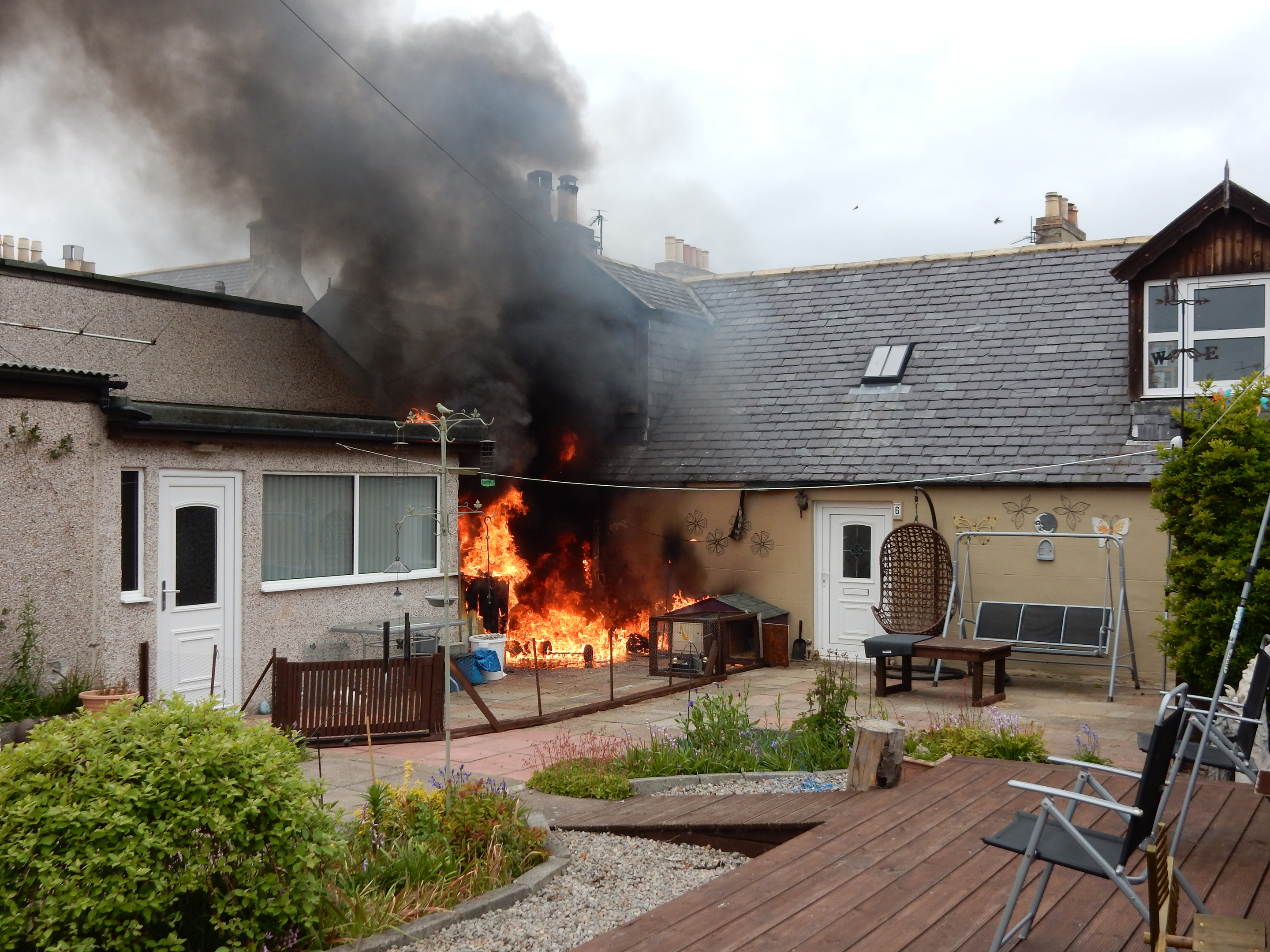 The fire spread through a semi-detached house in Nairn