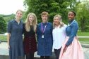From left to right: Student nurses Amelia Holt and Kimberley Tosh, Robert Gordon University lecturer Jackie Leith and student nurses Chloe Sangster and Celeste Ross.