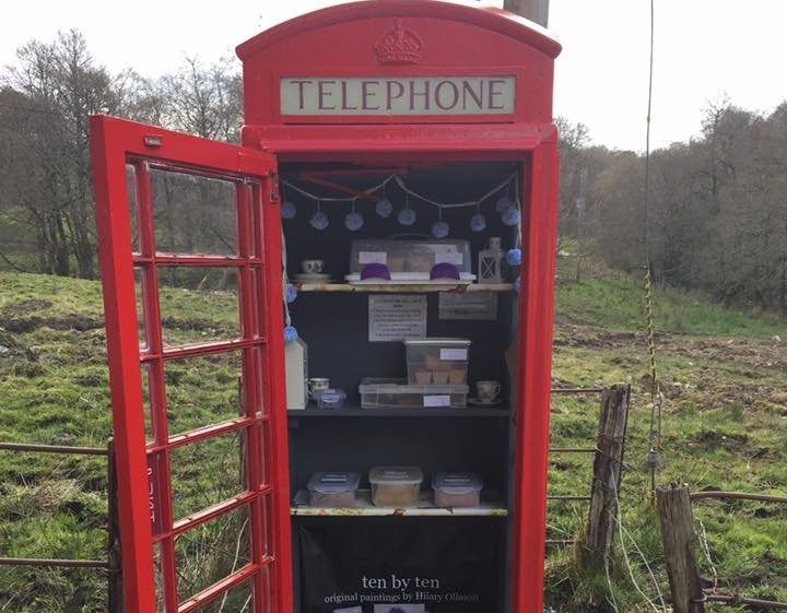 Cakes in a Call Box in the tiny hamlet of Cladich, Argyll
