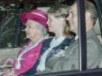 The Queen arrives at Crathie Kirk with granddaughter Lady Louise Windsor and son, Edward Duke of Wessex.