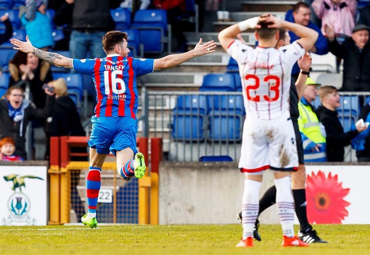 Greg Tansey celebrates his goal against Ross County. (Picture: SNS Group/ Roddy Scott)