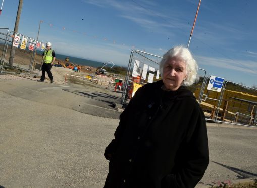 Edna Booth outside the Vattenfall substation works. (Picture: Colin Rennie)