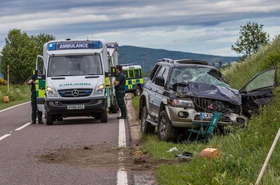 Police were called to the scene on the A95 near Marypark.