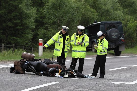 Police on the scene on the A95