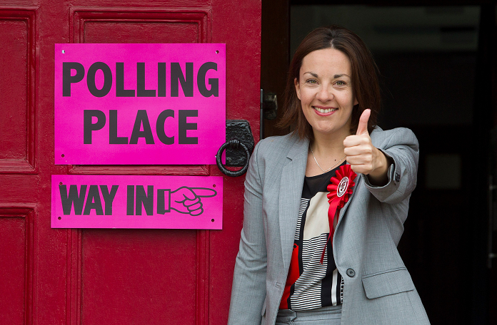 Scottish Labour leader Kezia Dugdale casts her vote in the General Election at Wilson Memorial Church in Edinburgh