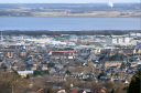 Inverness as seen from Leachkin above the city. Longman Industrial Estate