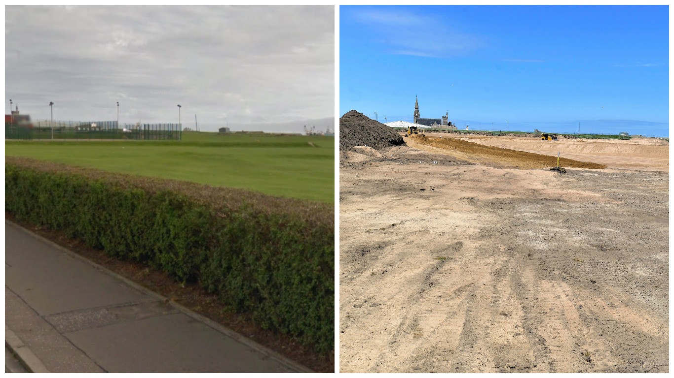 Before and after of the site