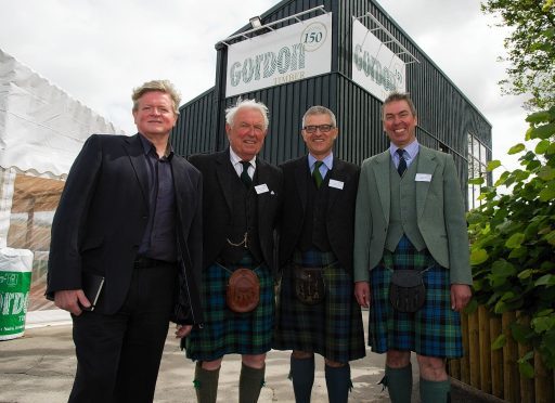 l-r Robert Carrick CMM Architects, Ronald Gordon, chairman, and Scott and Ronald Gordon joint managing directors, at the opening of Gordon Timber’s new HQ in Nairn