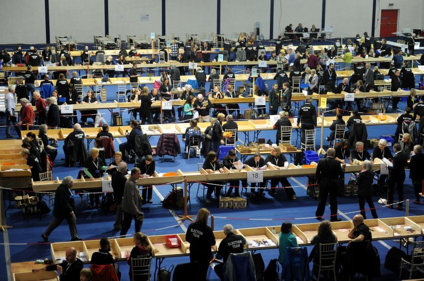 Counting gets underway in the Highlands at Dingwall count