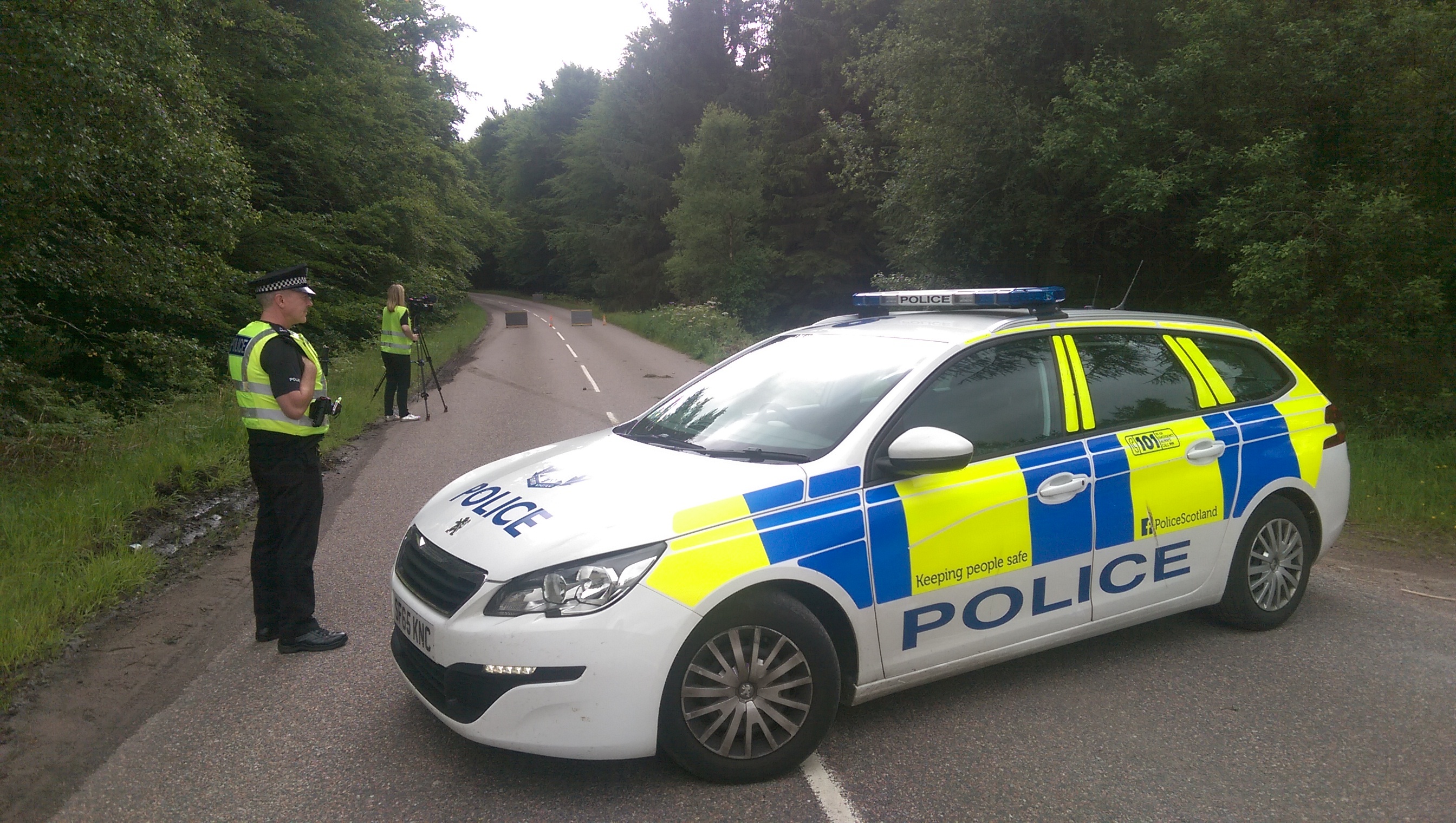 Police closed the B9103 for investigations to take place.