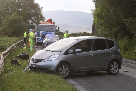 The scene of the accident on the A87