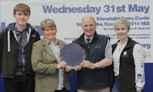 Mure Grant, Joyce Campbell, Ian MacLeay and Frances Grant with the NSA Scotland silver salver.