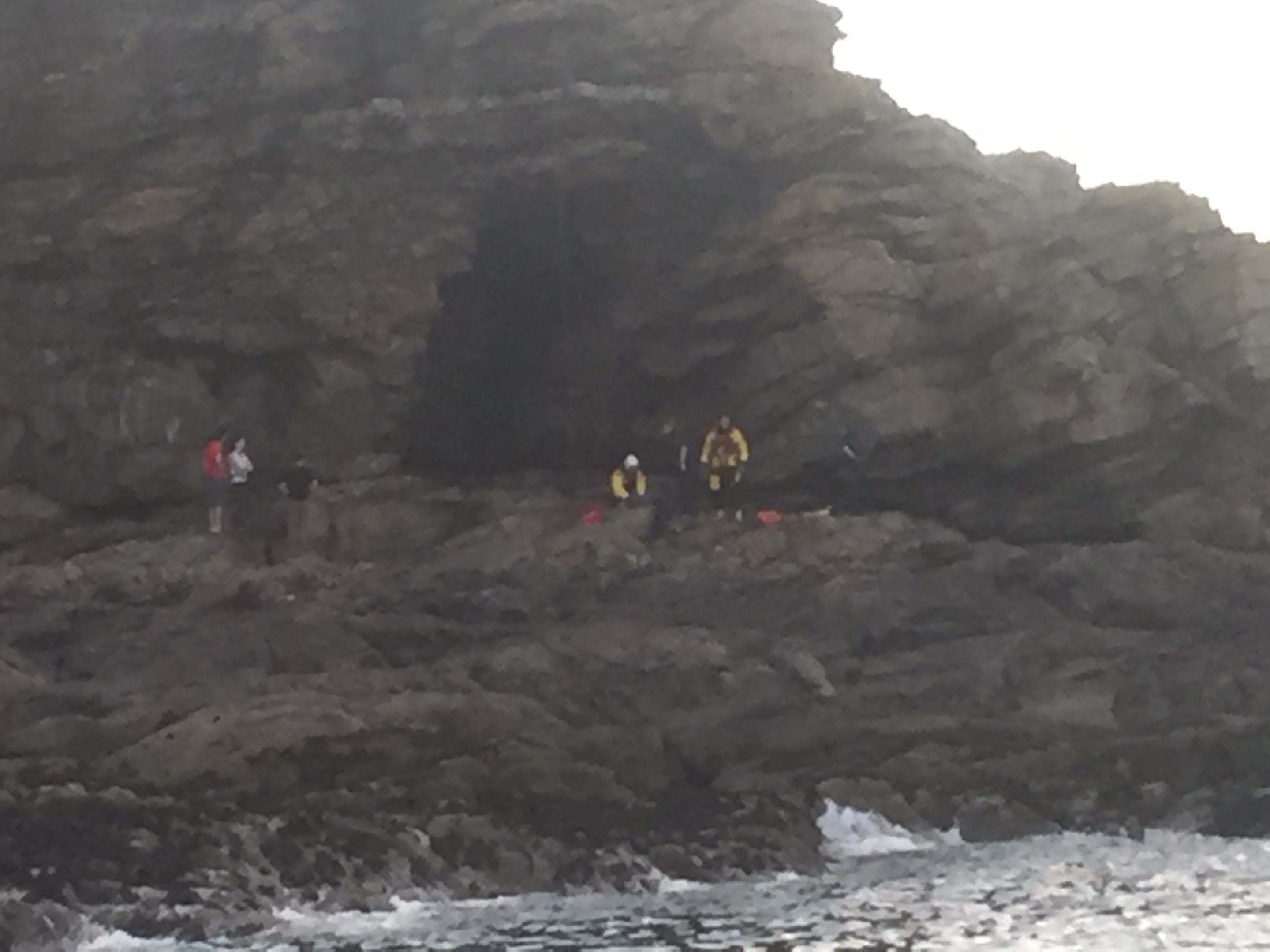 Rescuers at the scene at the Newtonhill cliffs