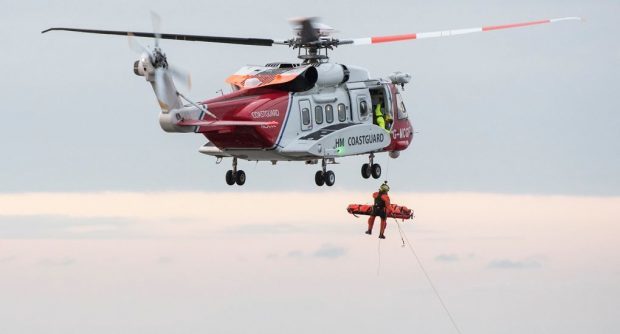 Thomas Hopkins was winched to safety by helicopter. Picture: Helen Crowley Photography.