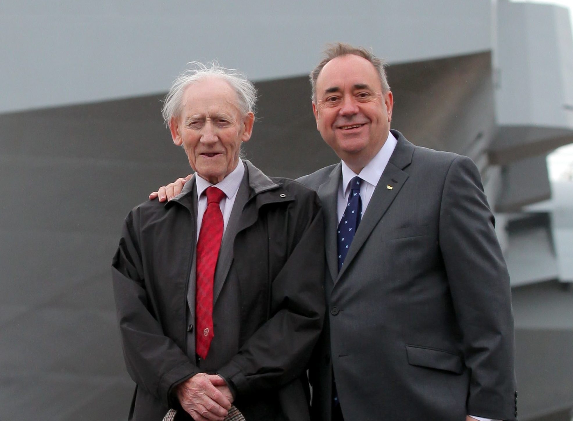 Alex Salmond with his father Robert in 2014