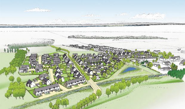 An aerial artists impression of the Croy development