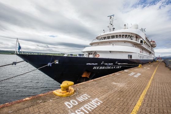 The Hebridean Sky on it's maiden visit to Invergordon