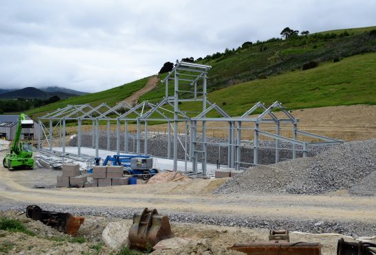 The steel frame of the distillery is now complete