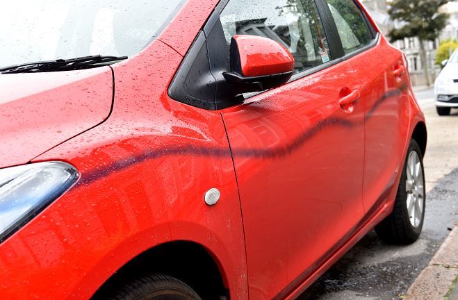 One of the cars targeted on Clifton Road.