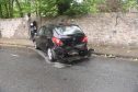 This Vauxhall Corsa was parked when it was hit in University Road today.