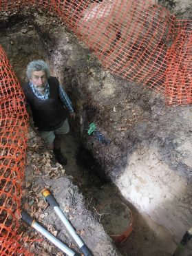 Nick Molnar, volunteering at the Cluny Hill dig