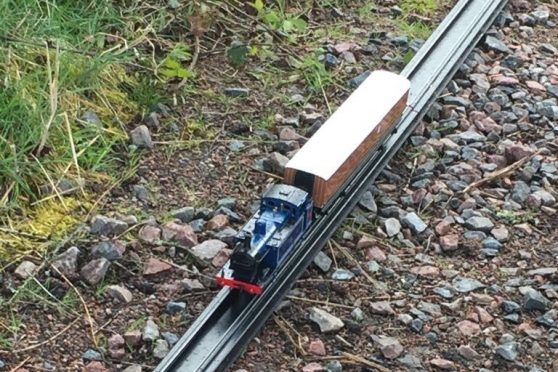 The train itself is a realistic model, while the track is made of plastic and is fully recyclable and comes in sections almost 10 feet long.