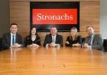 The new Stronachs partners: (L-R) Ross Linn, Jaclyn Russell, David Rennie, Emma Stephen and Bob McDiarmid