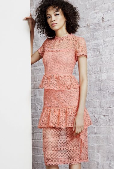 River Island Coral Lace Tiered Frill Midi Dress, currently reduced to £50 from £120 (www.riverisland.com)