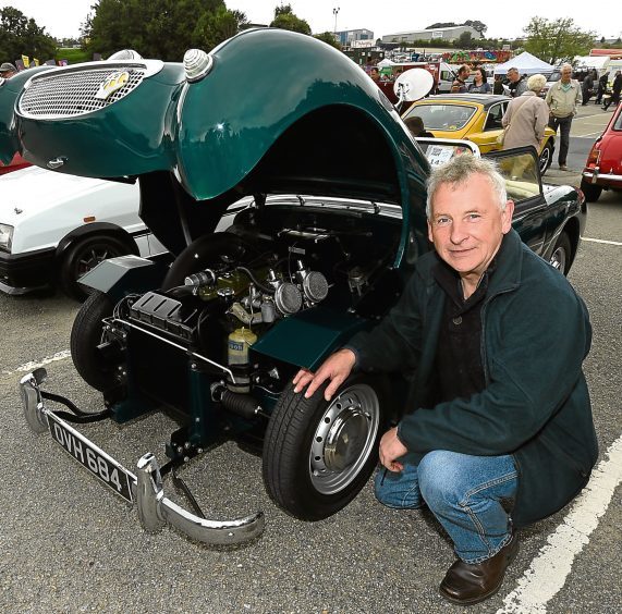 Graham Dow, Aberdeen, with his 1959 Austin Healy MK1 Sprite.