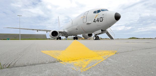 P-8A Poseidon Maritime Patrol aircraft from RAF Lossiemouth.